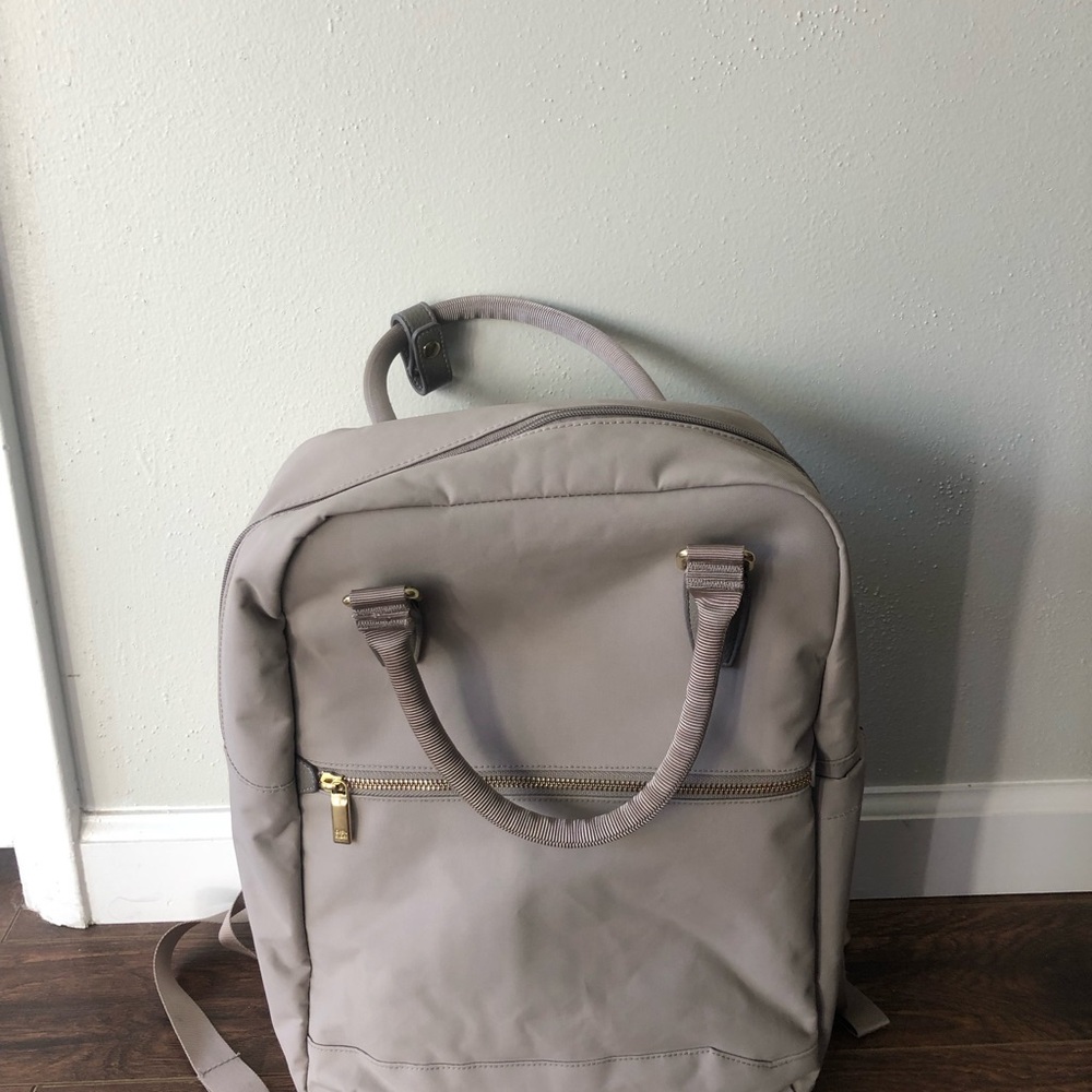 Lilac Laptop Backpack with Gold Accents